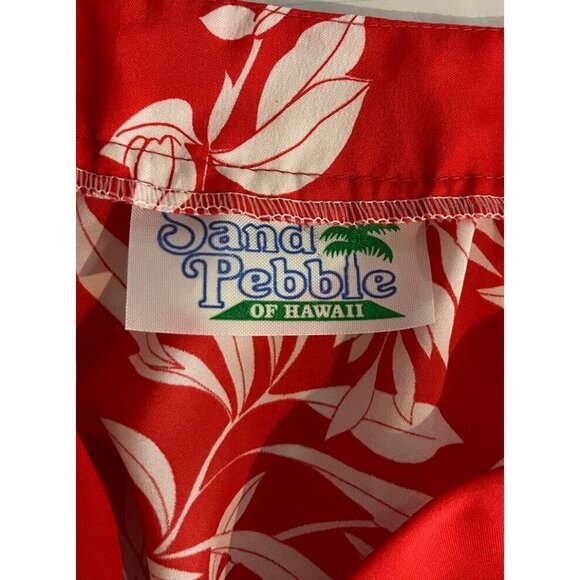 Vintage 70s Womens M Red/White Long Floral Print Hawaiian Maxi Dress Wedding - Picture 7 of 8